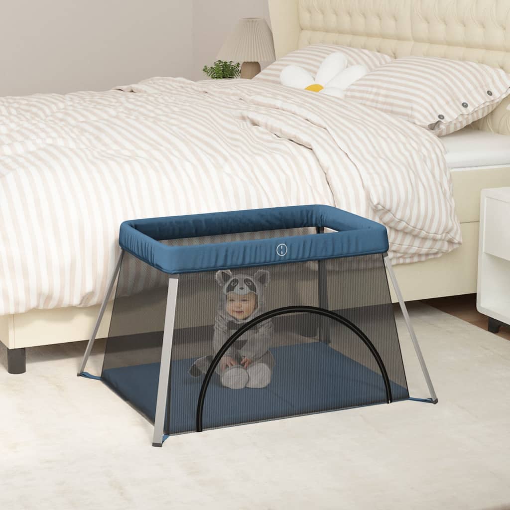 Baby-Laufstall Mit Matratze Leinenstoff