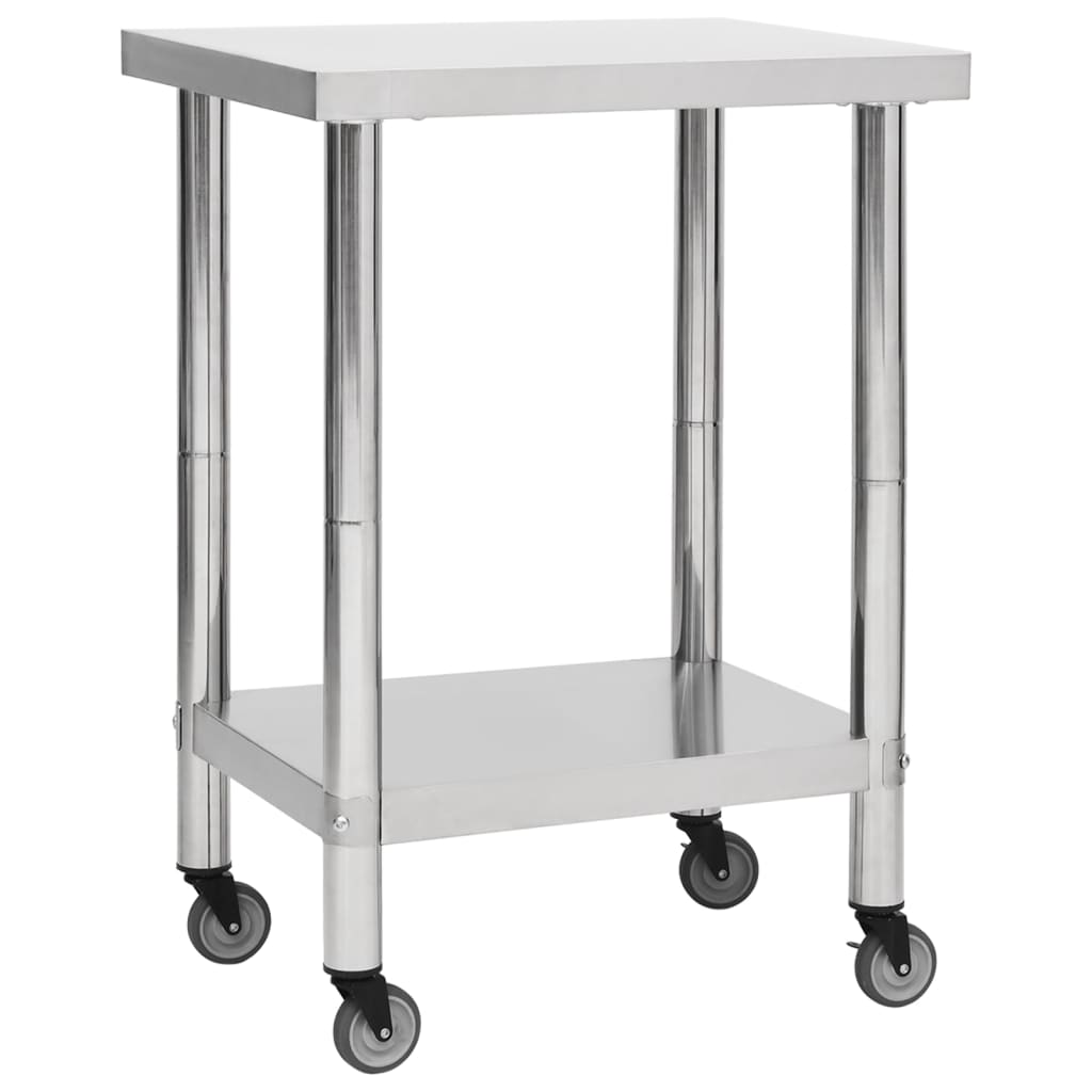 Küchen-Arbeitstisch Mit Rollen Edelstahl