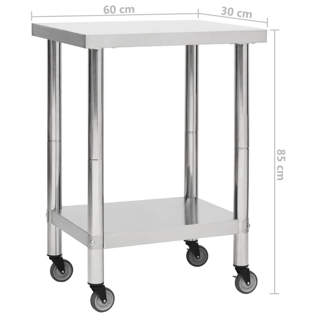 Küchen-Arbeitstisch Mit Rollen Edelstahl