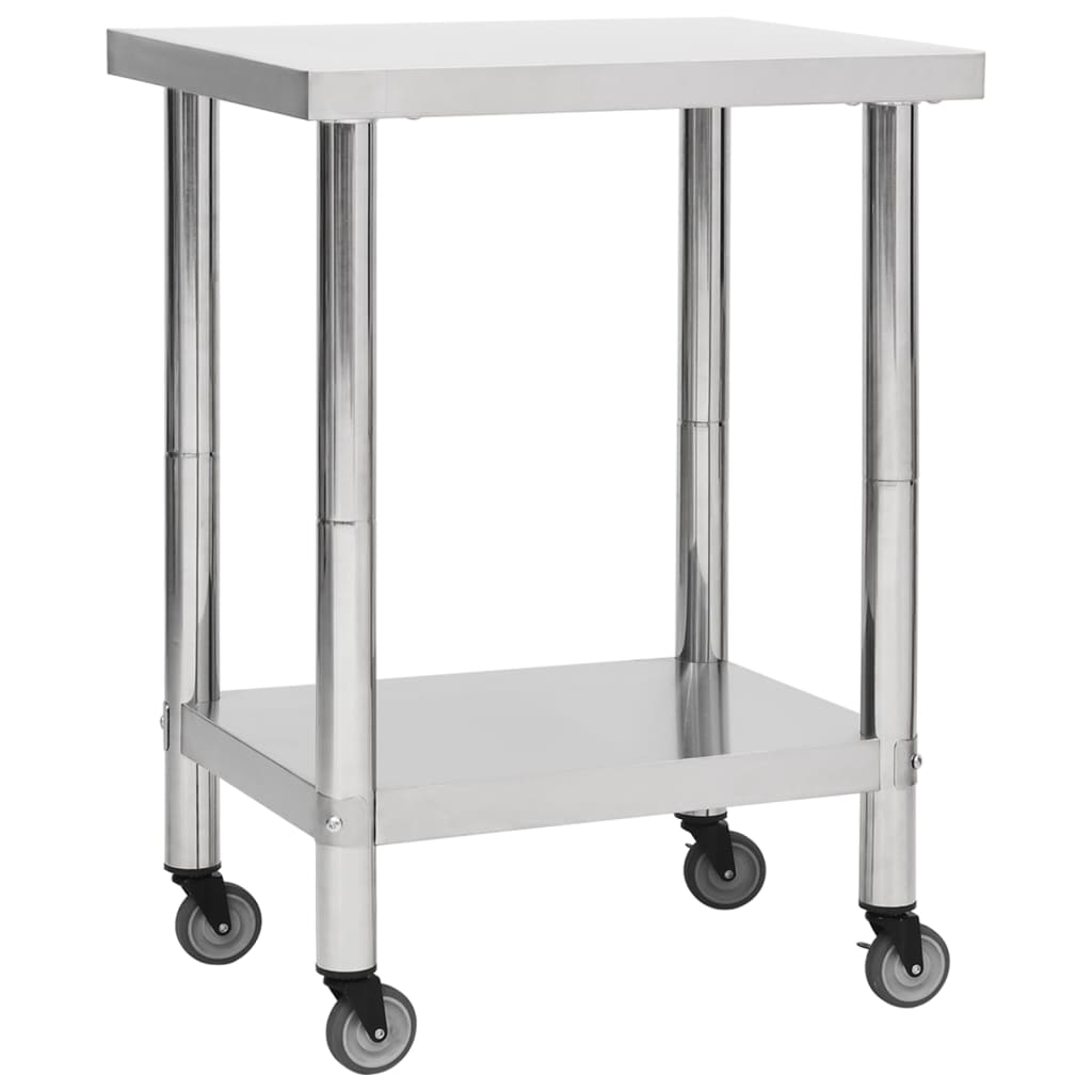 Küchen-Arbeitstisch Mit Rollen Edelstahl