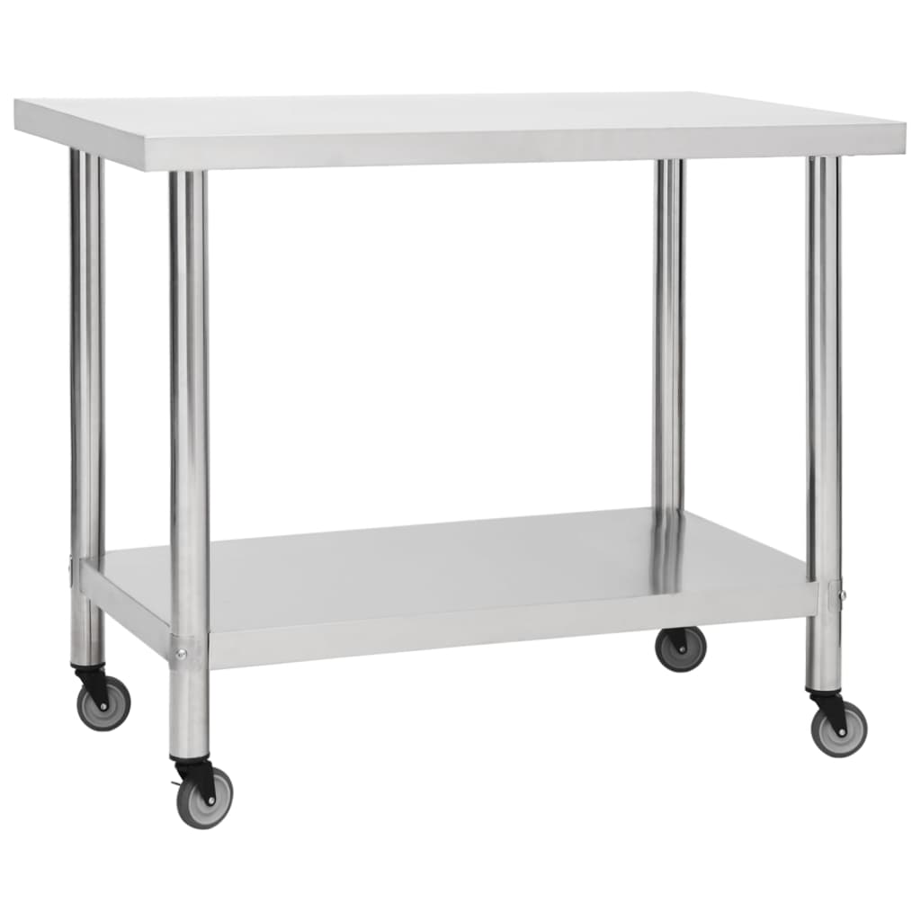 Küchen-Arbeitstisch Mit Rollen Edelstahl