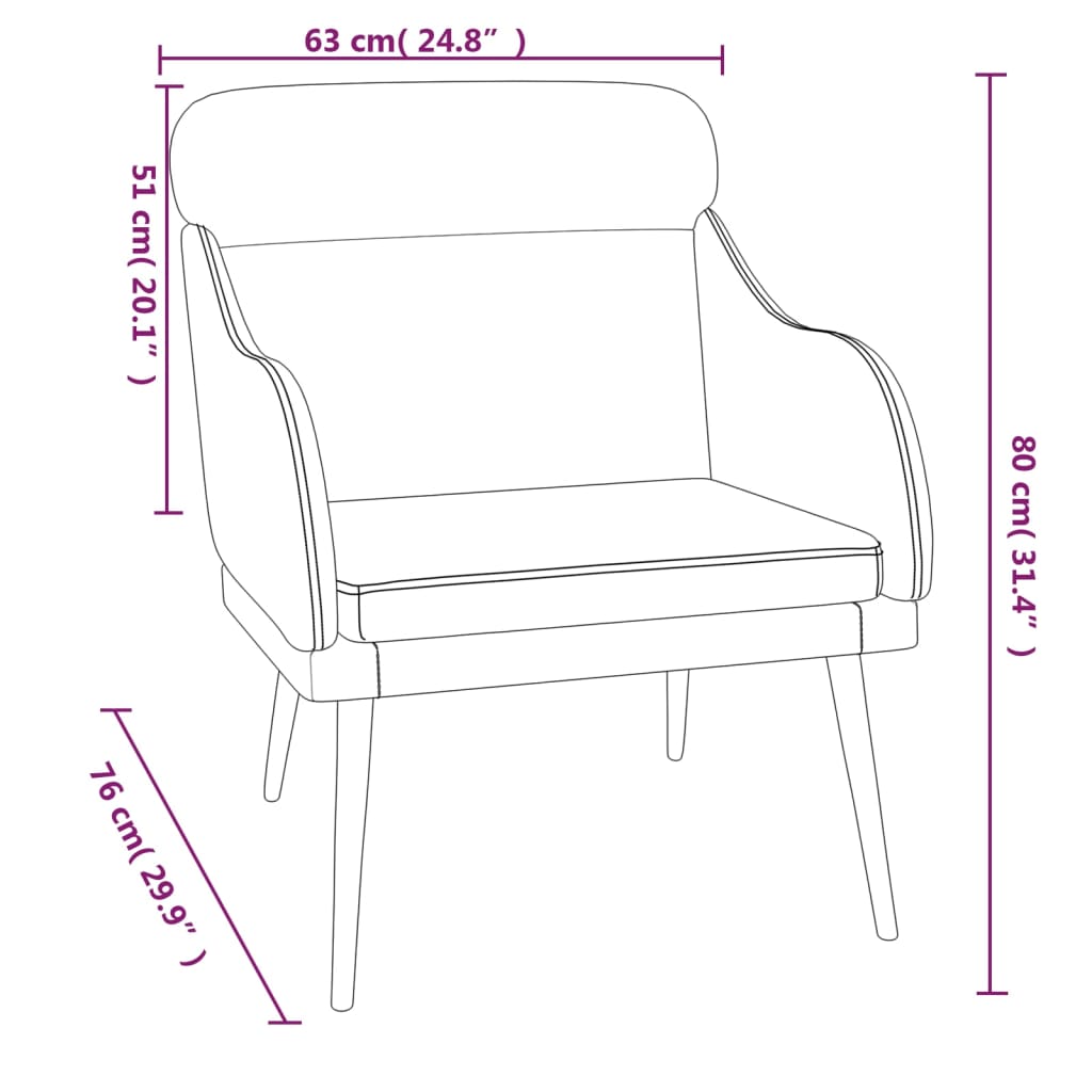 Sessel 63X76X80 Cm Samt
