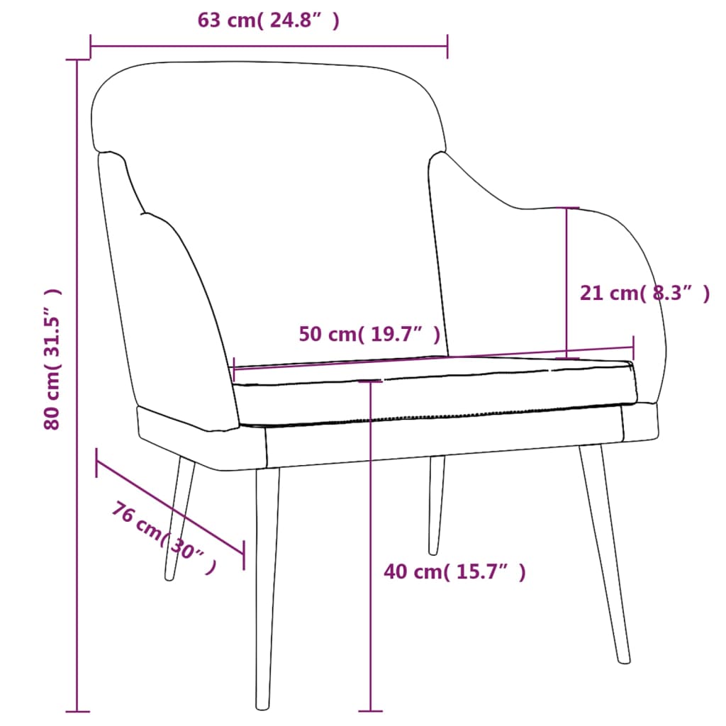 Sessel 63X76X80 Cm Samt