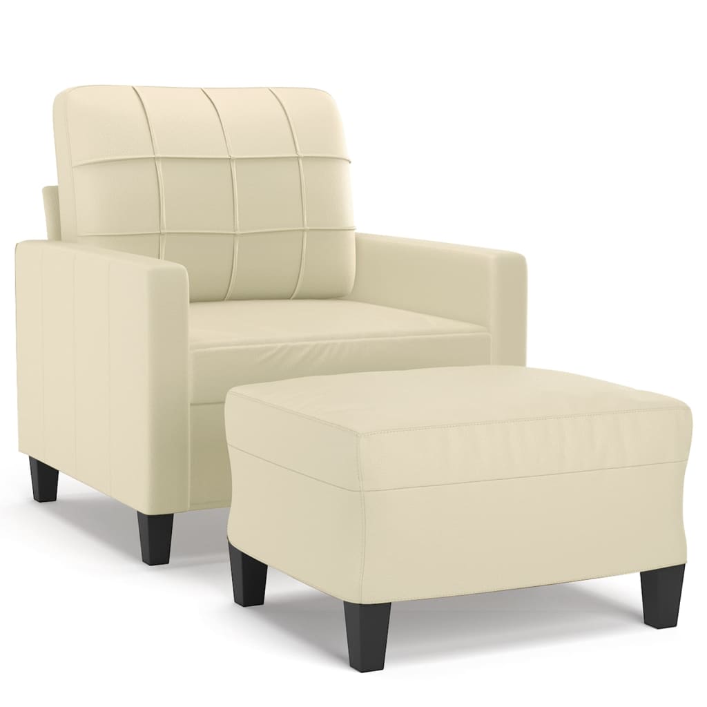 Sessel Mit Hocker 60 Cm Kunstleder