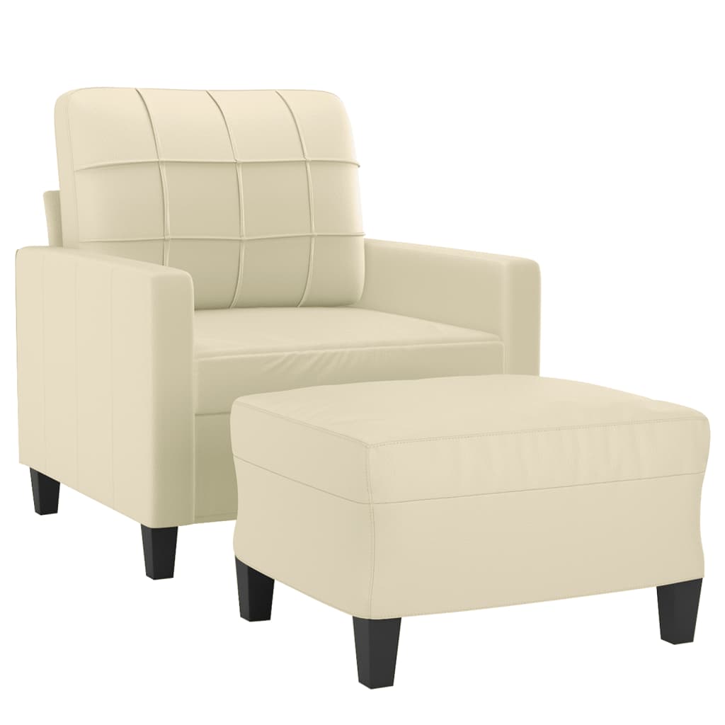 Sessel Mit Hocker 60 Cm Kunstleder