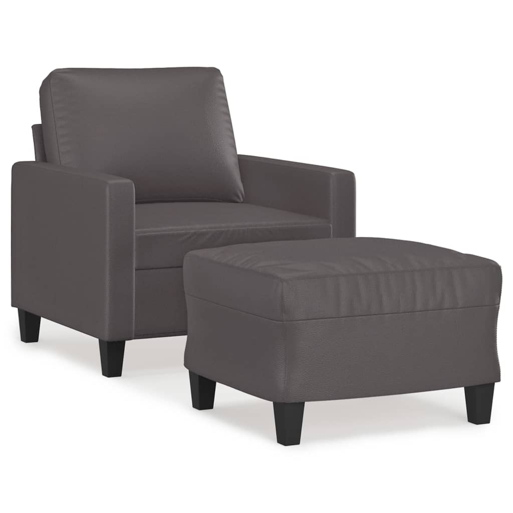 Sessel Mit Hocker 60 Cm Kunstleder