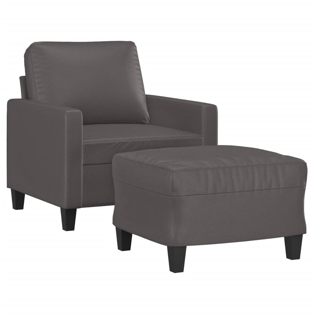 Sessel Mit Hocker 60 Cm Kunstleder
