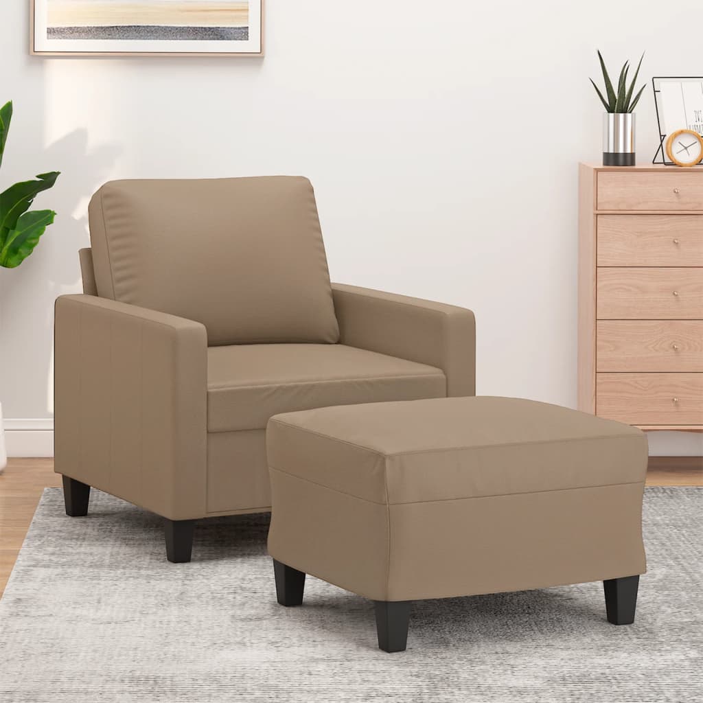 Sessel Mit Hocker 60 Cm Kunstleder