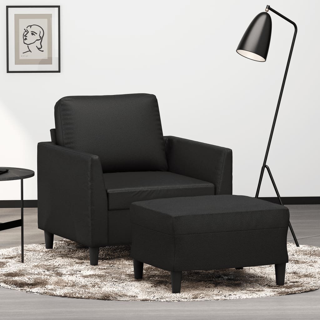 Sessel Mit Hocker 60 Cm Kunstleder