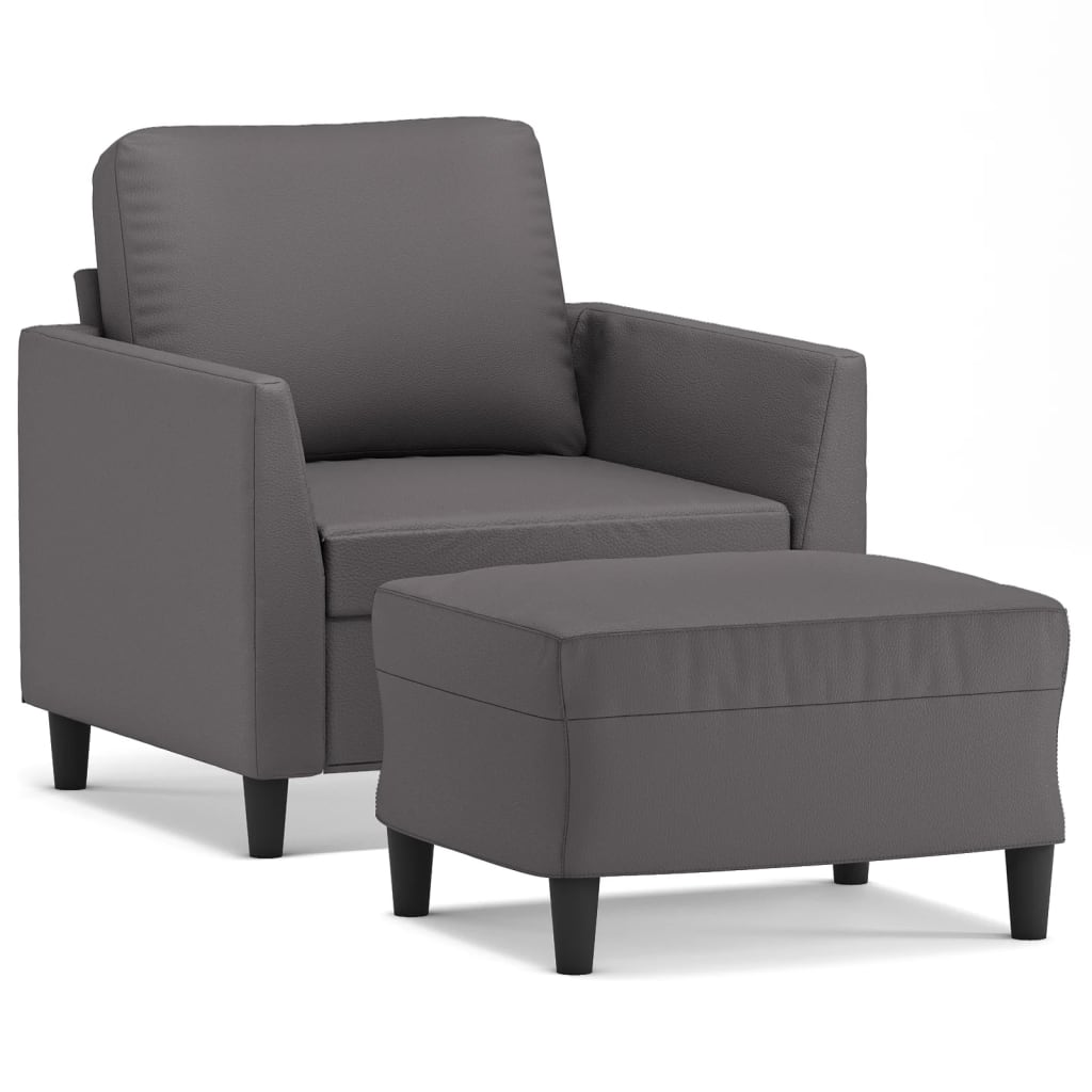 Sessel Mit Hocker 60 Cm Kunstleder
