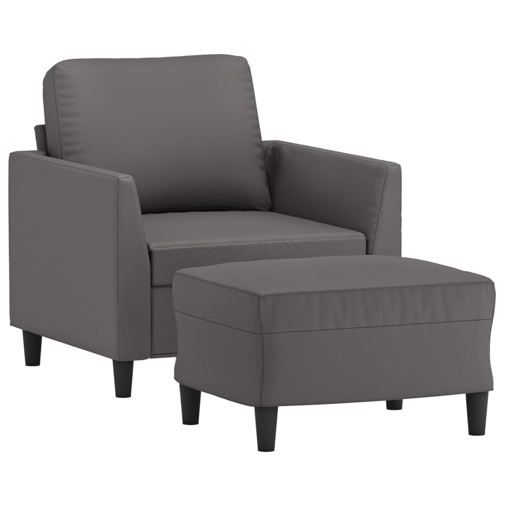 Sessel Mit Hocker 60 Cm Kunstleder