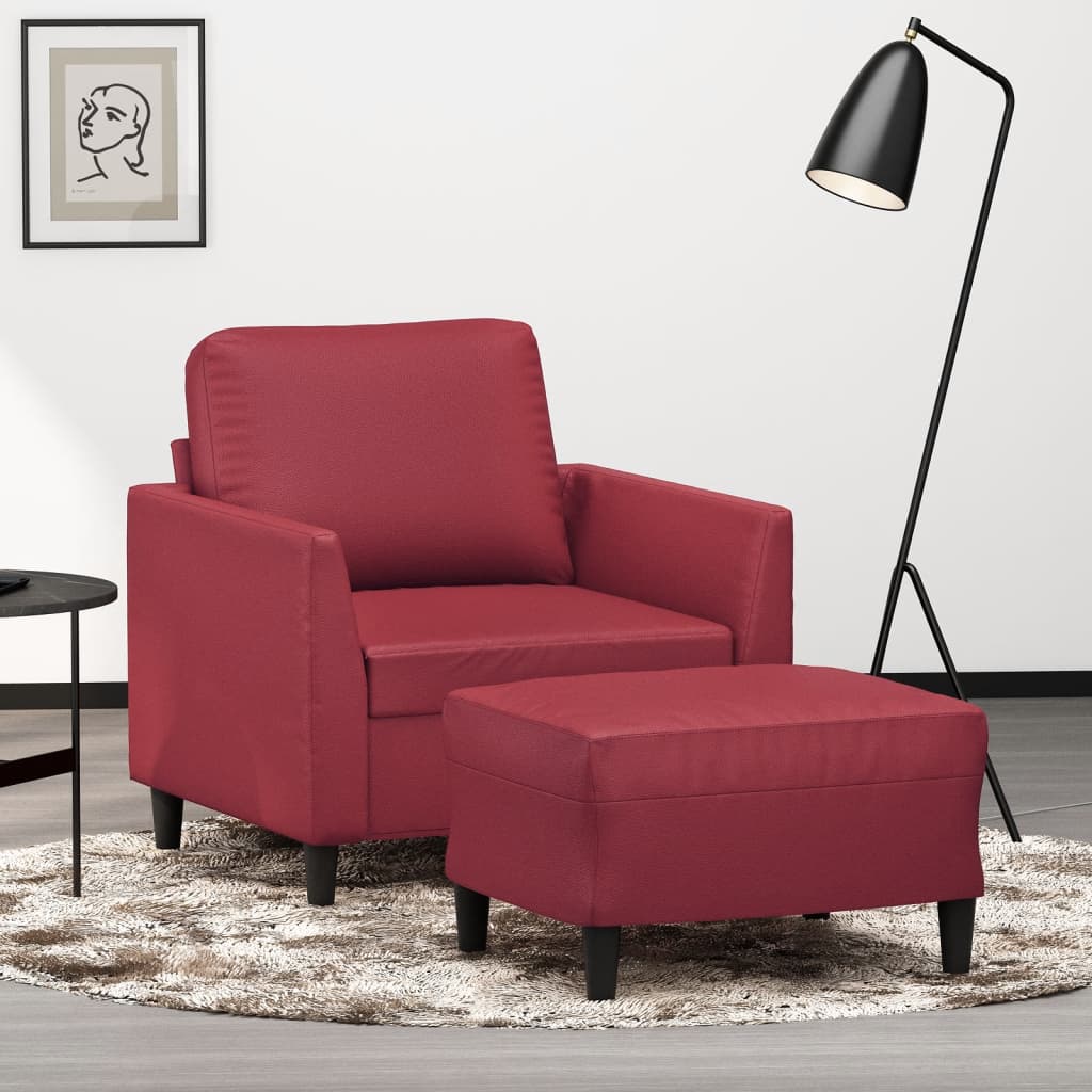 Sessel Mit Hocker 60 Cm Kunstleder