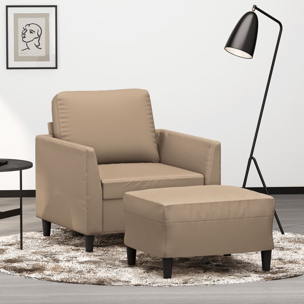 Sessel Mit Hocker 60 Cm Kunstleder