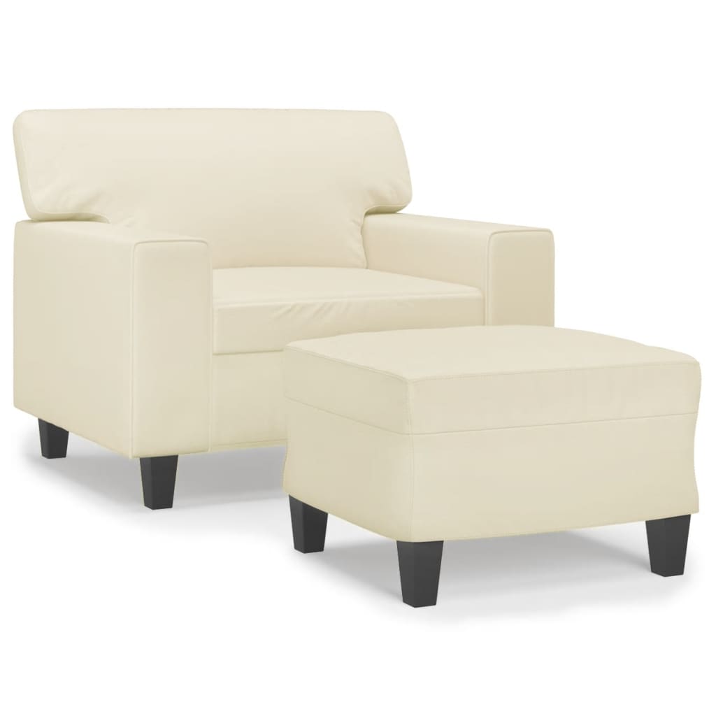 Sessel Mit Hocker 60 Cm Kunstleder