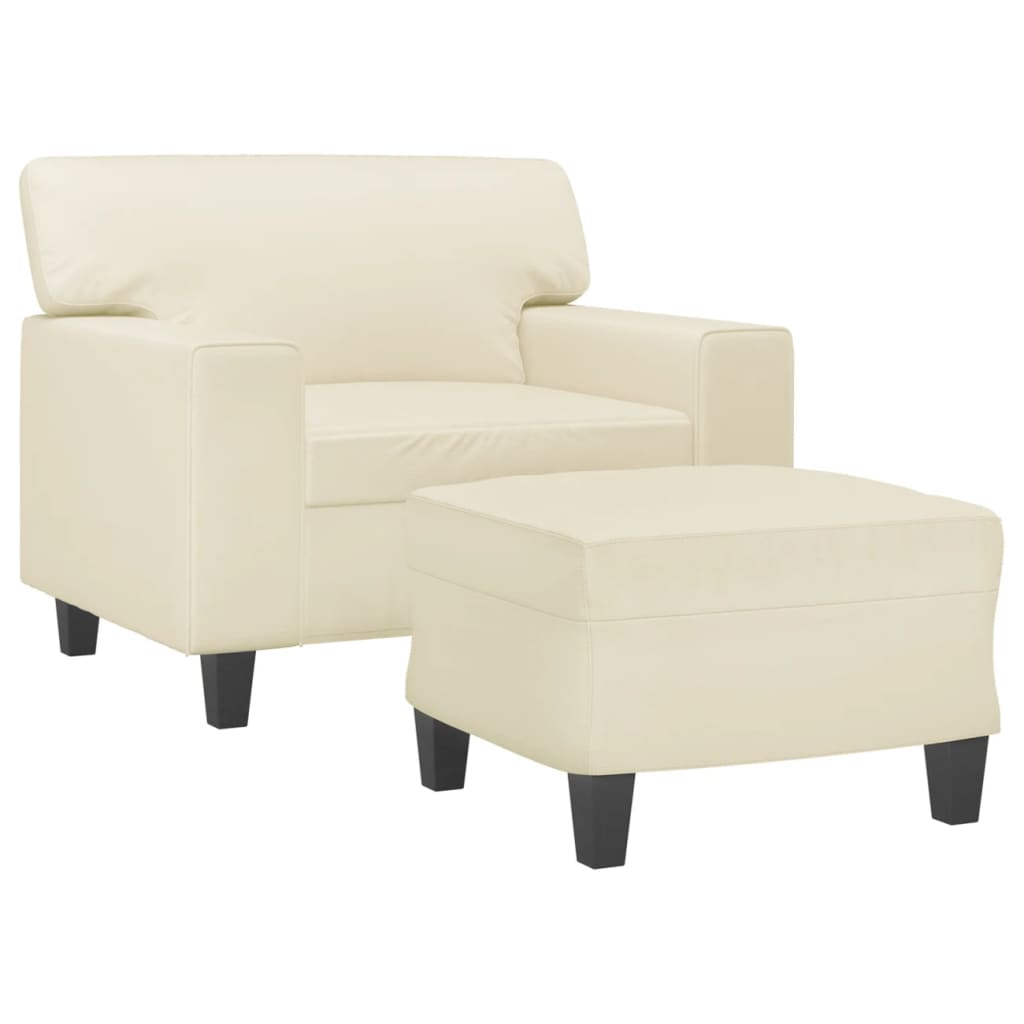 Sessel Mit Hocker 60 Cm Kunstleder