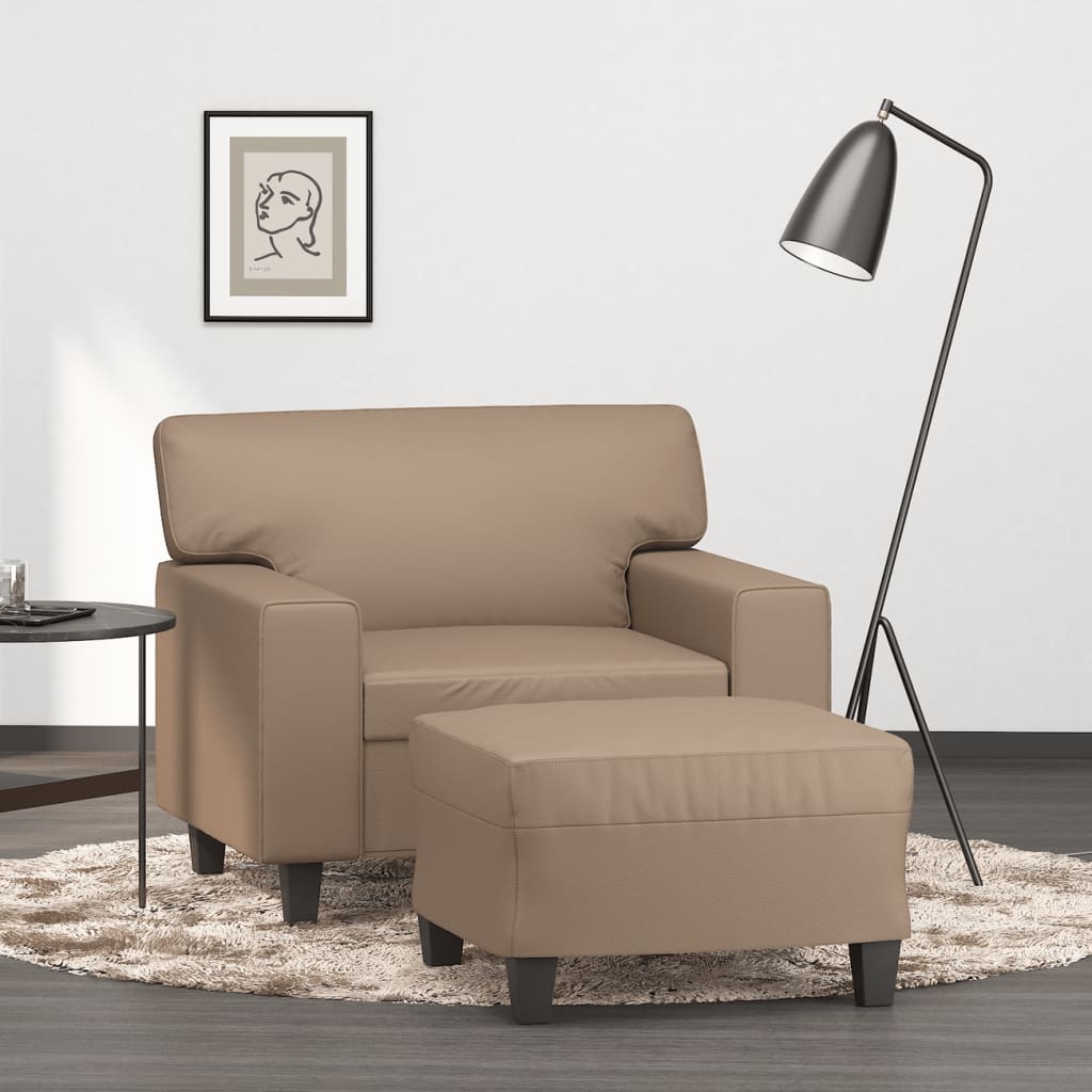 Sessel Mit Hocker 60 Cm Kunstleder