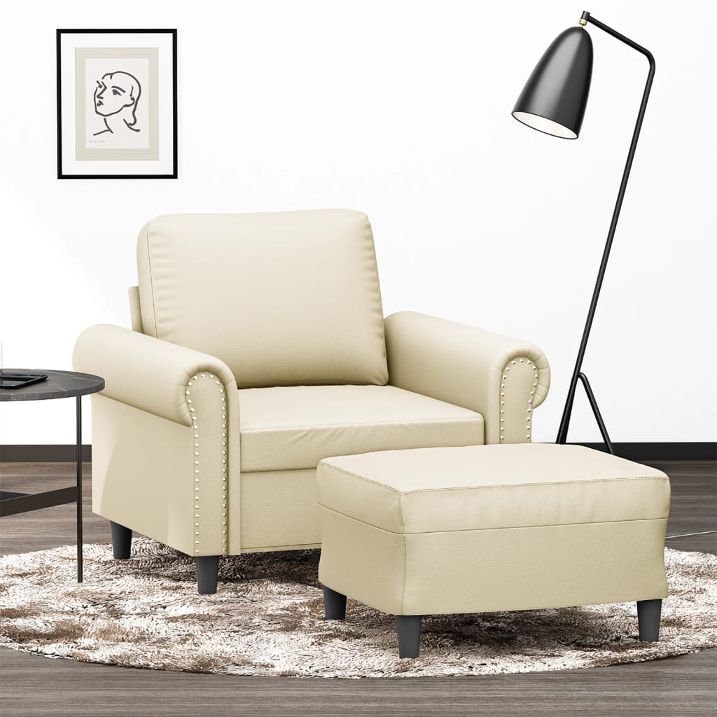 Sessel Mit Hocker 60 Cm Kunstleder