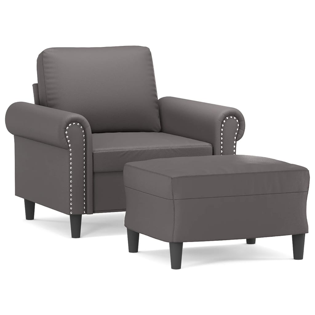 Sessel Mit Hocker 60 Cm Kunstleder