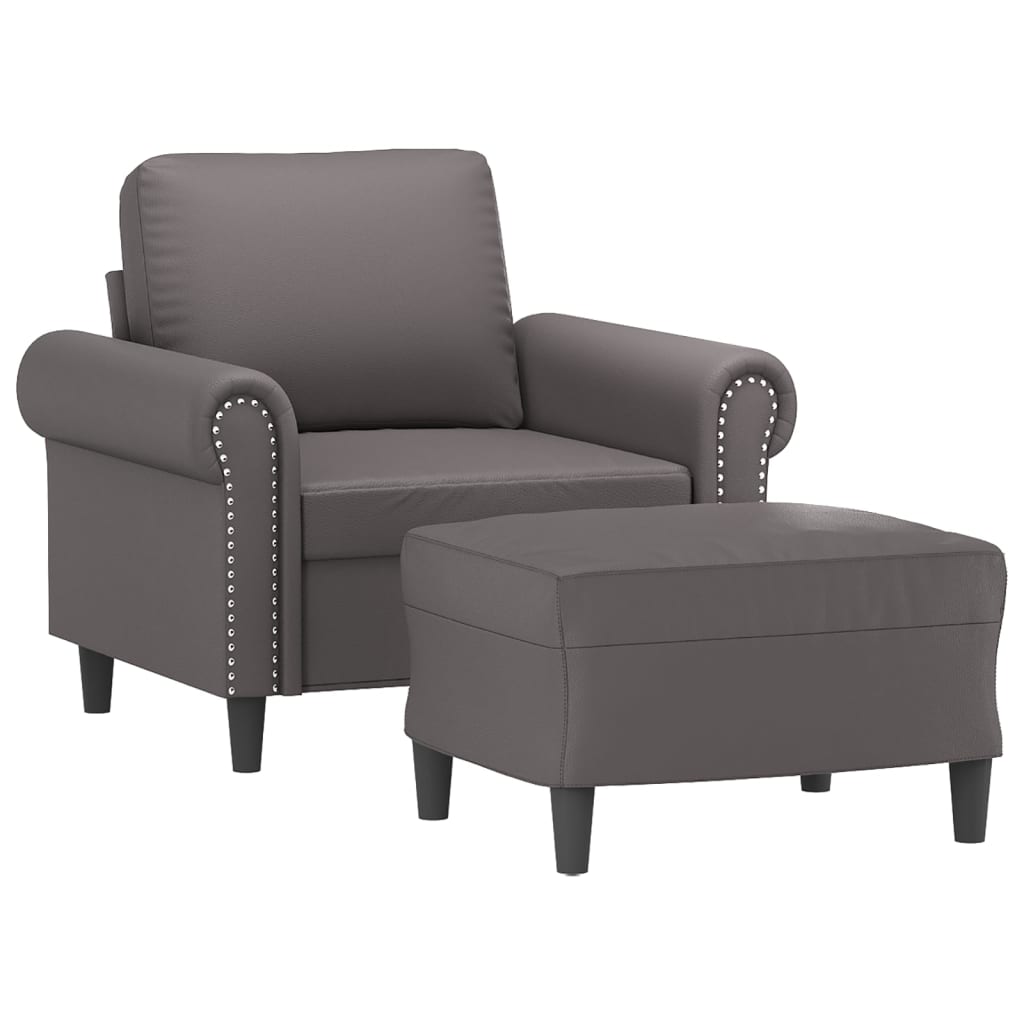 Sessel Mit Hocker 60 Cm Kunstleder