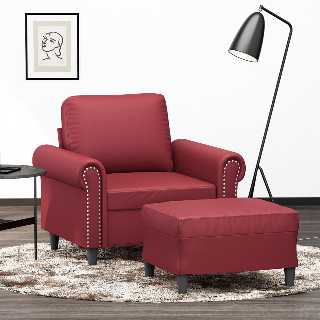 Sessel Mit Hocker 60 Cm Kunstleder