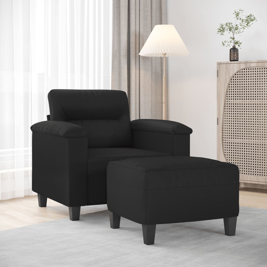 Sessel Mit Hocker -Braun 60 Cm Kunstleder