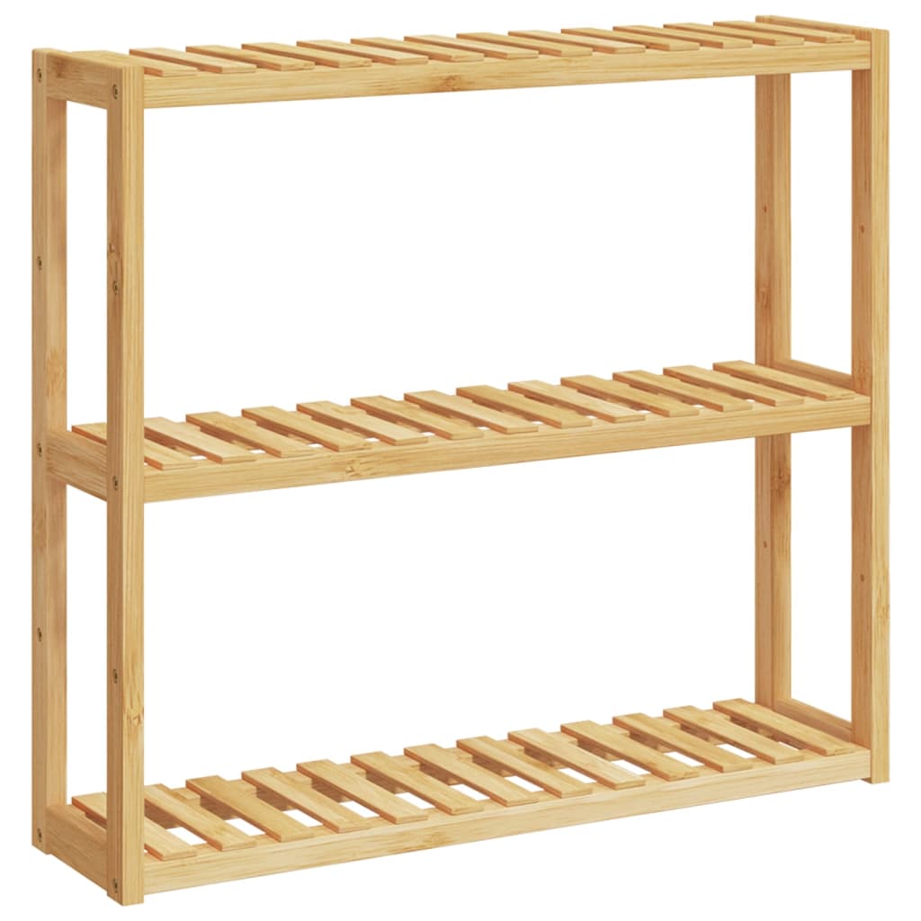 Badregal Mit 3 Ablagen Wandmontage 60X15X54 Cm Bambus Grün Und Weiß