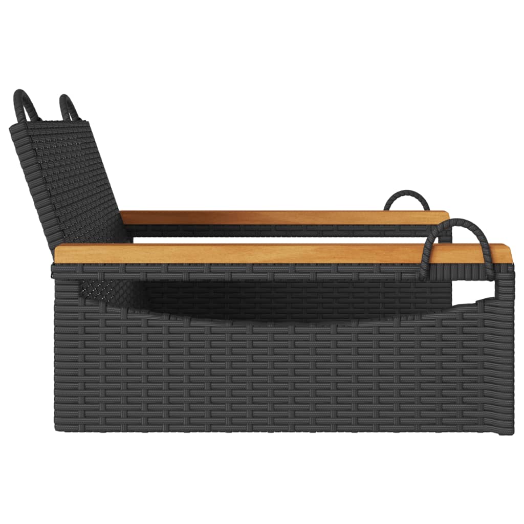 Hängesessel Poly Rattan Schwarz