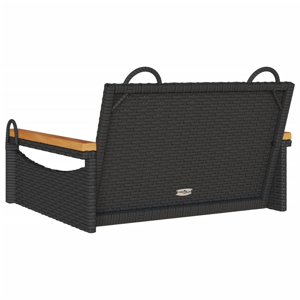 Hängesessel Poly Rattan Schwarz