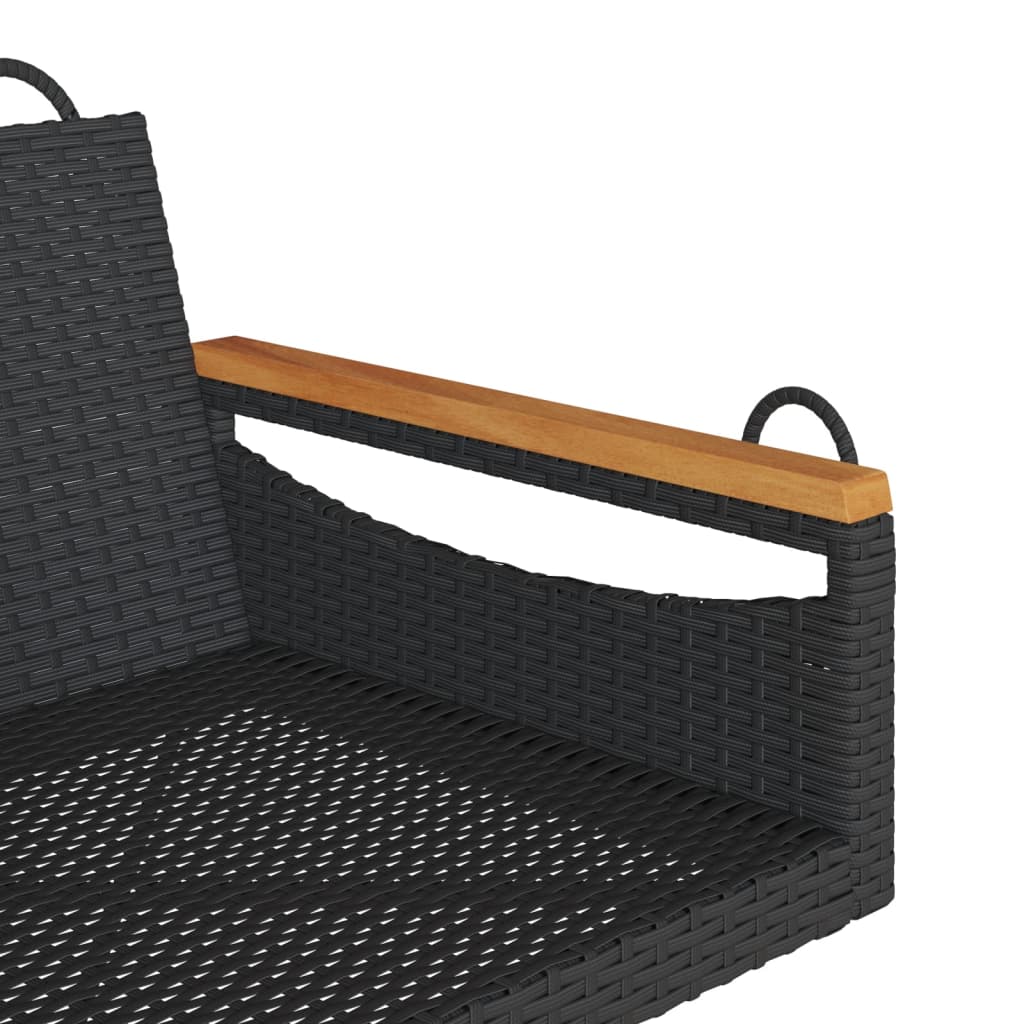 Hängesessel Poly Rattan Schwarz