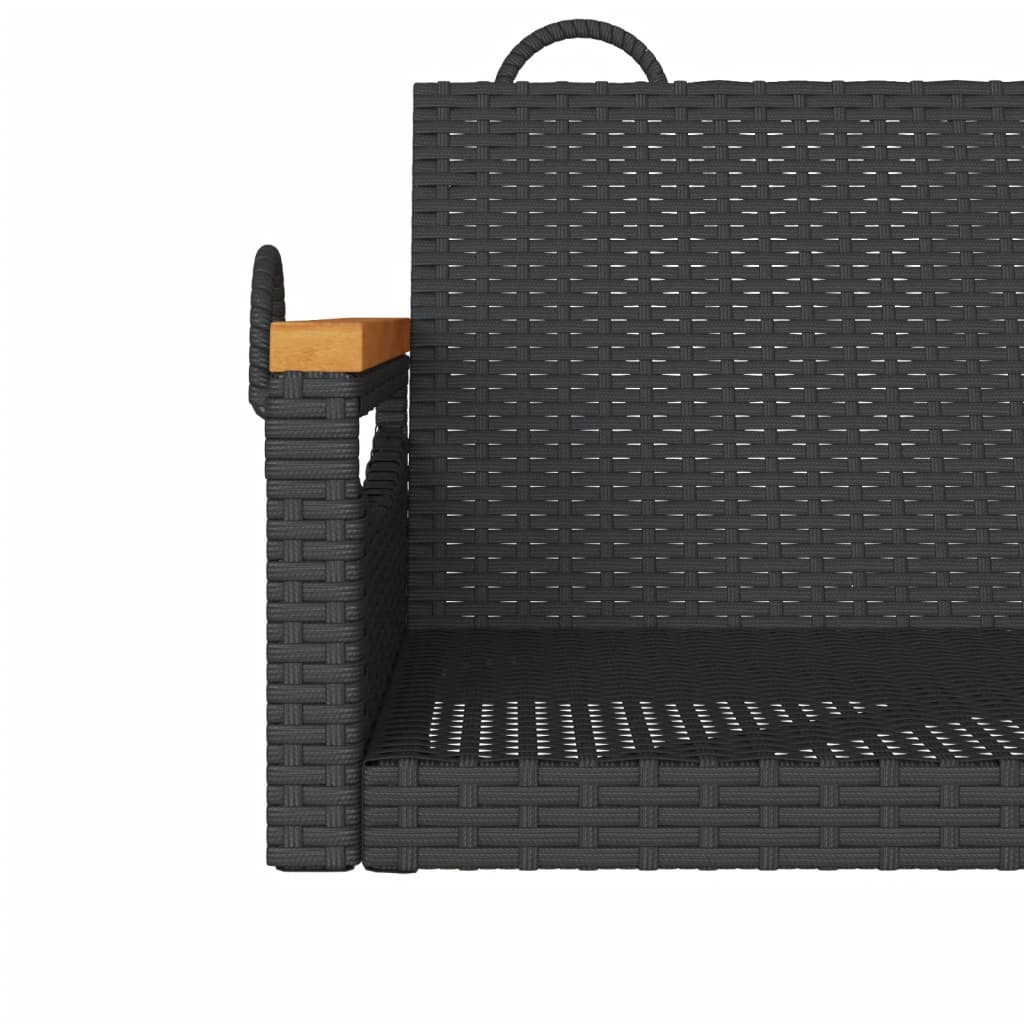 Hängesessel Poly Rattan Schwarz