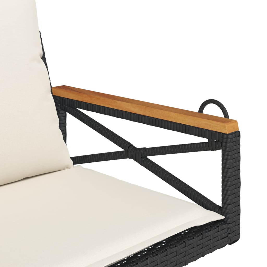 Hängesessel Mit Kissen Schwarz Poly Rattan Schwarz Und Creme