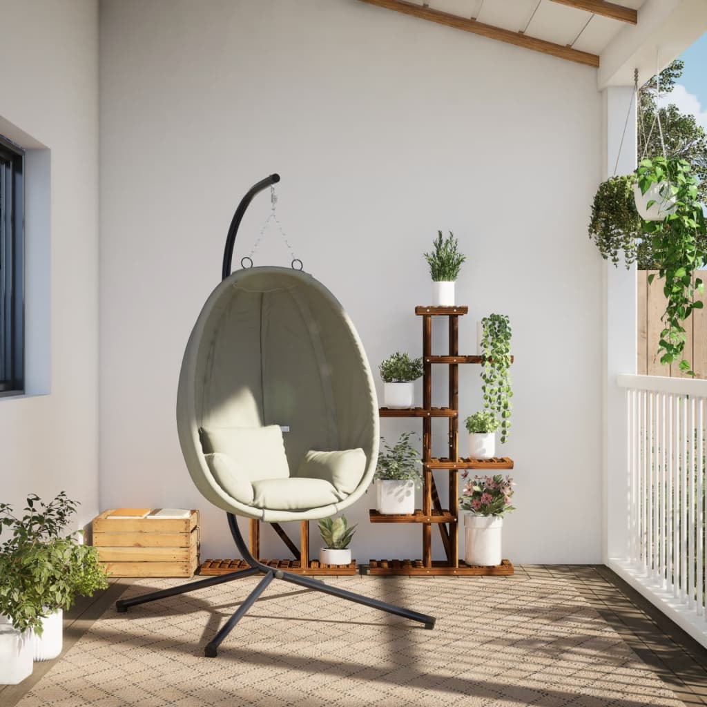 Hängesessel Ei-Design Mit Ständer Stoff Und Stahl