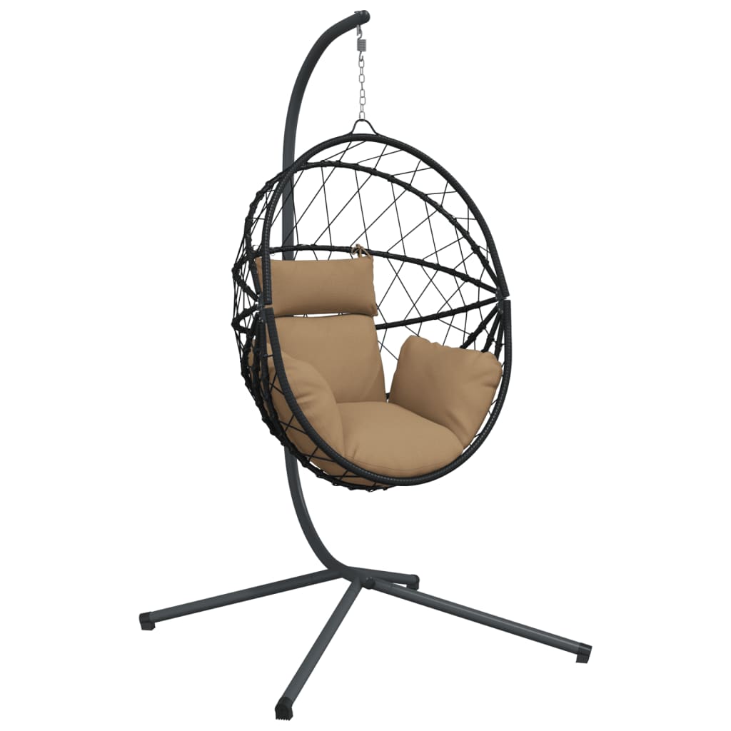 Hängesessel Ei-Design Mit Ständer Rattan Und Stahl