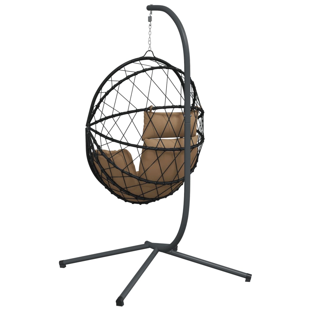 Hängesessel Ei-Design Mit Ständer Rattan Und Stahl