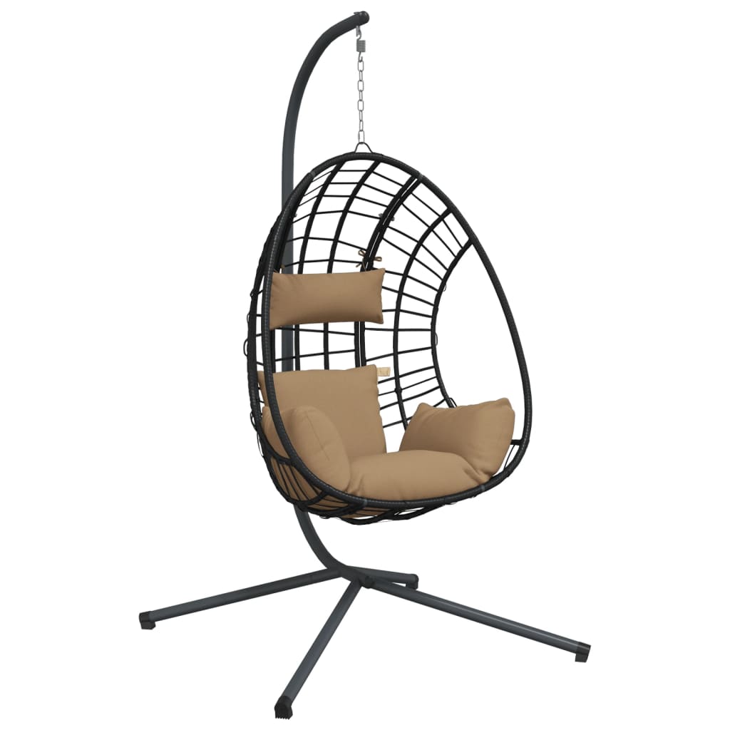 Hängesessel Ei-Design Mit Ständer Rattan Und Stahl