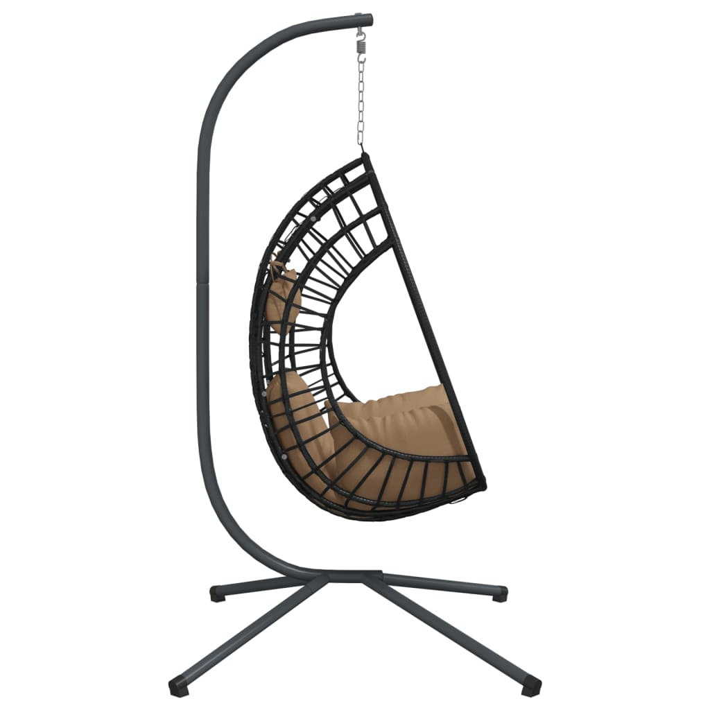 Hängesessel Ei-Design Mit Ständer Rattan Und Stahl