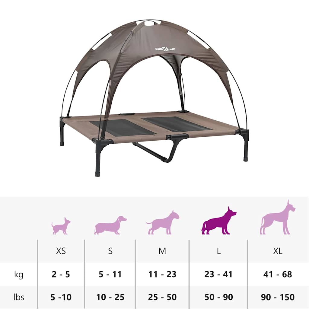 Erhöhter Hundebett Mit Abnehmbarer Überdachung L Stahl
