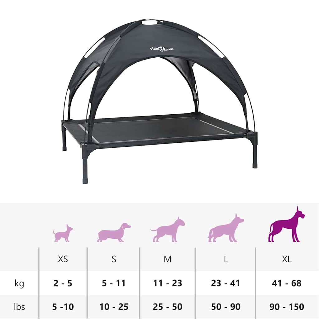 Erhöhtes Hundebett Mit Abnehmbarem Dach Xl Stahl
