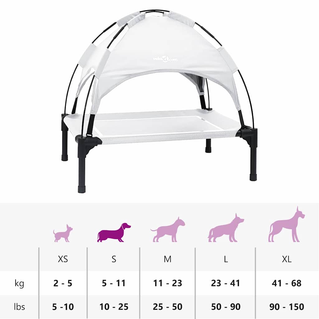 Erhöhtes Hundebett Mit Abnehmbarem Dach Stahl