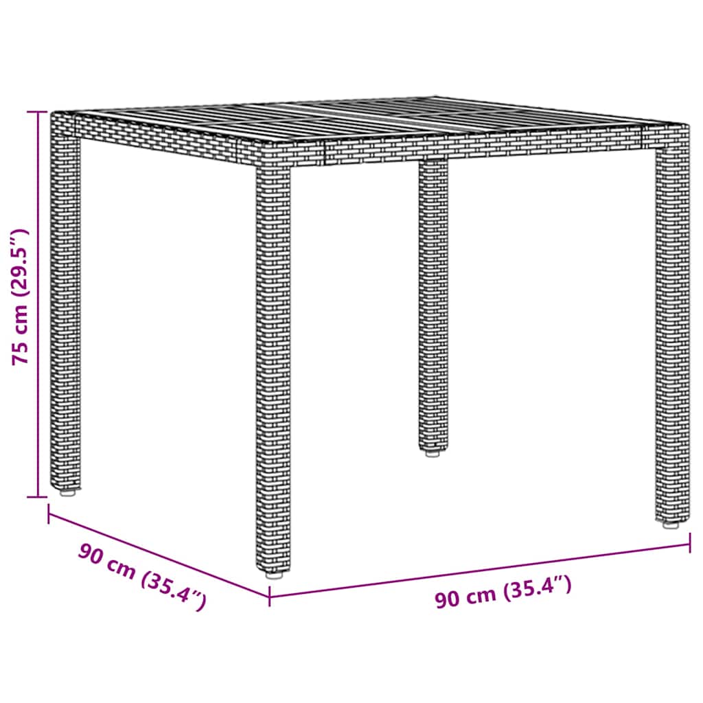 Essplatz Set Mit 3 Teilen Schwarz Holz Langlebig Patio-Möbel
