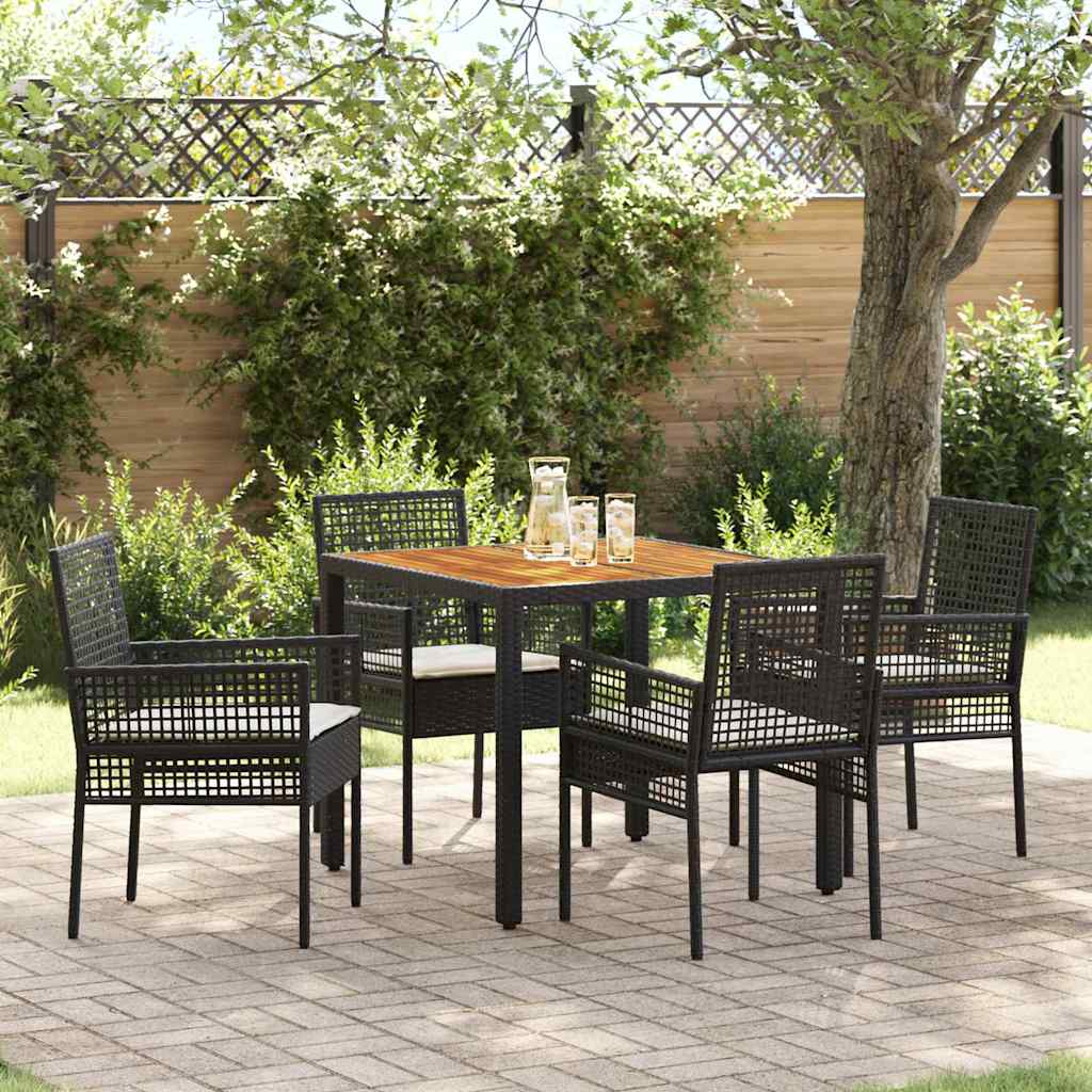 Essplatz Set Mit 3 Teilen Schwarz Holz Langlebig Patio-Möbel
