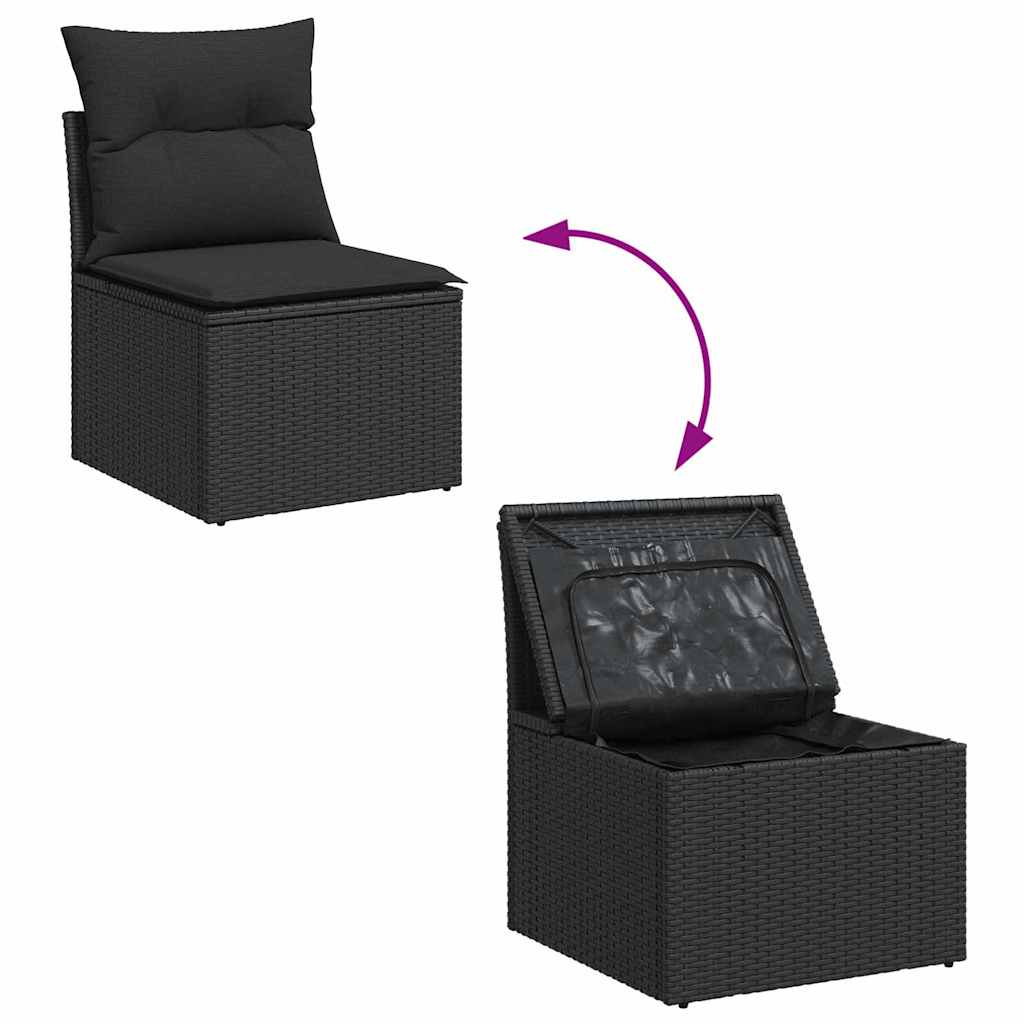 3-Teiliges Garten-Sofa-Set Mit Kissen Poly Rattan
