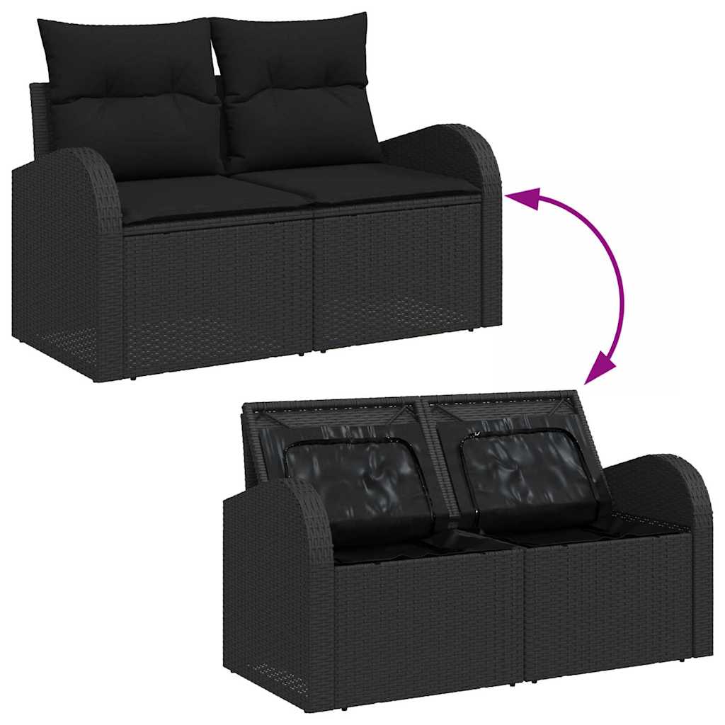 4-Teiliges Garten Sofa Set Mit Kissen Poly Rattan