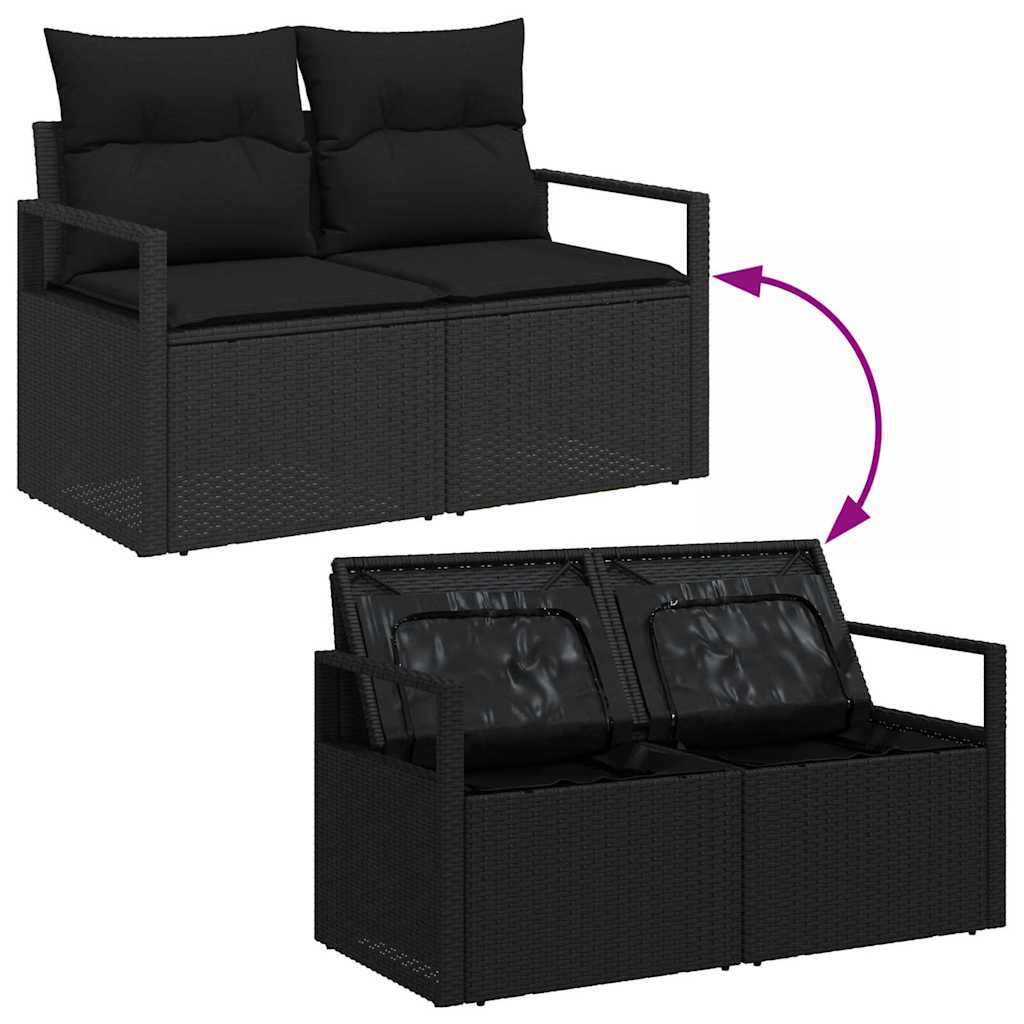 4-Teiliges Garten-Sofa-Set Mit Kissen In Aus Poly Rattan.