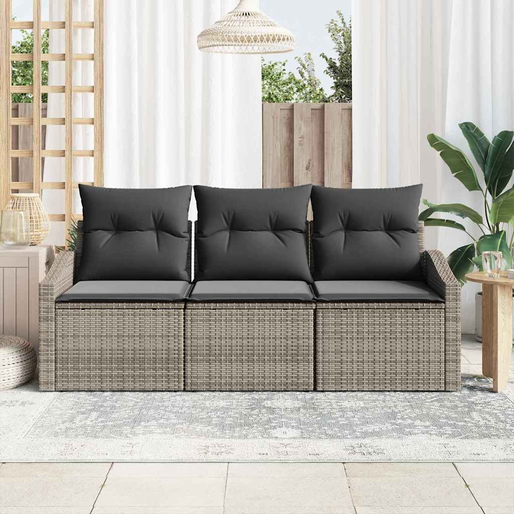 3-Teiliges Garten-Esszimmer-Set Mit Kissen In Aus Poly-Rattan