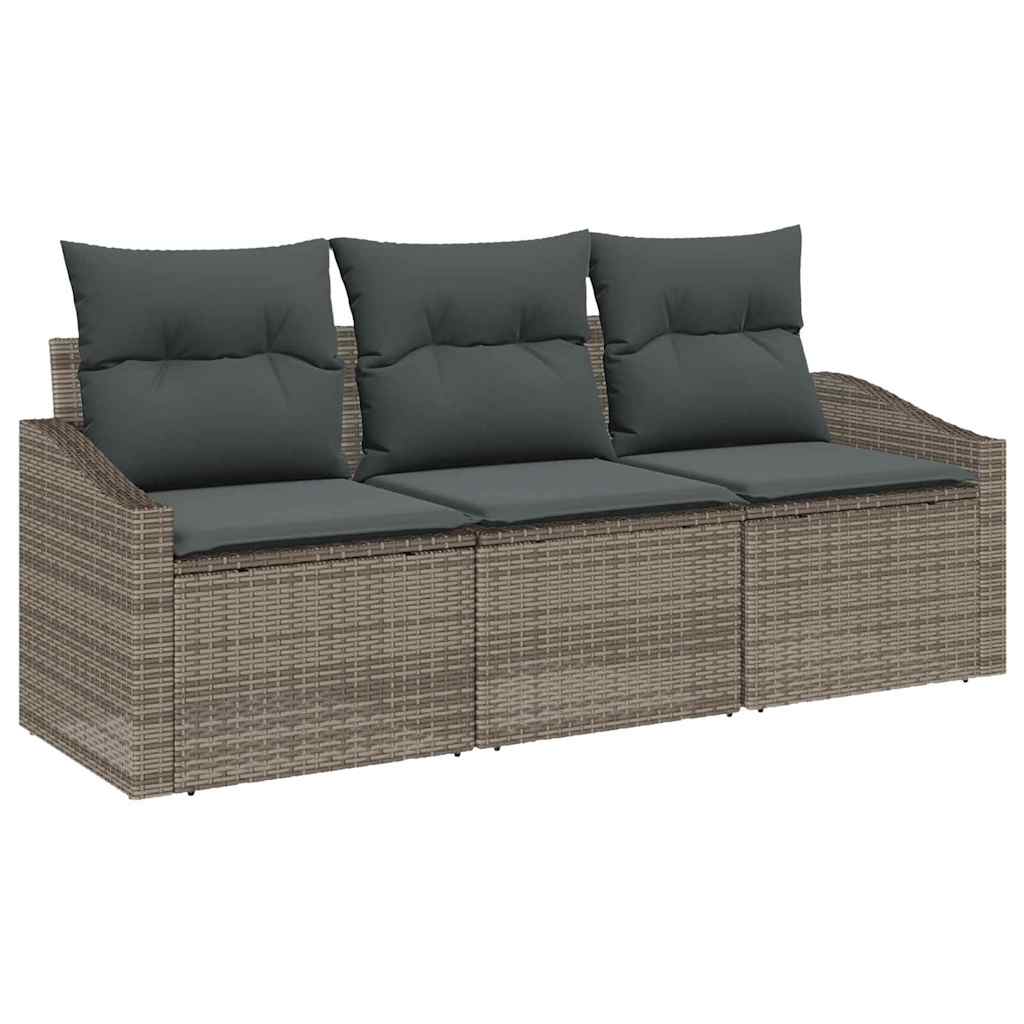 3-Teiliges Garten-Esszimmer-Set Mit Kissen In Aus Poly-Rattan