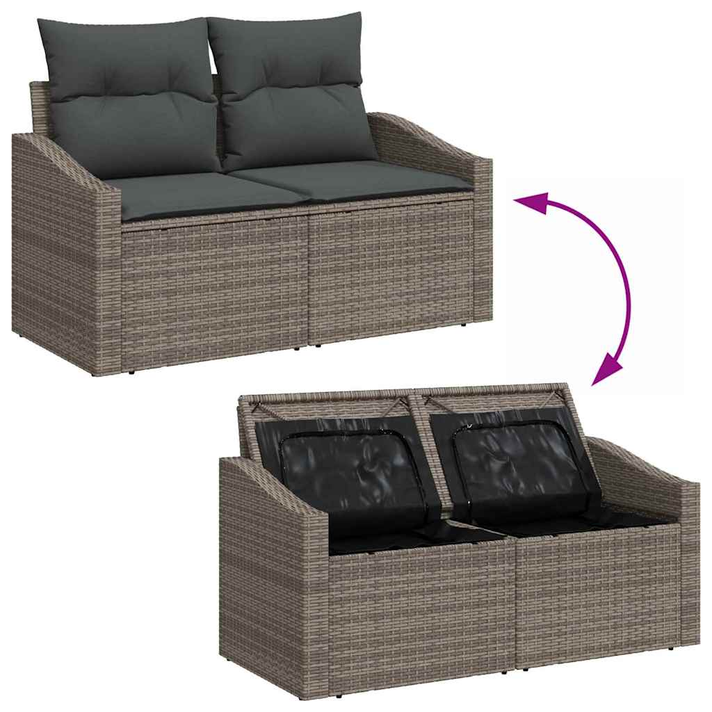 3-Teiliges Garten-Esszimmer-Set Mit Kissen In Aus Poly-Rattan