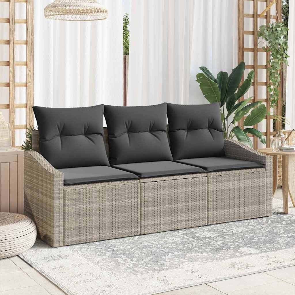 3-Teiliges Garten-Esszimmer-Set Mit Kissen In Aus Poly-Rattan