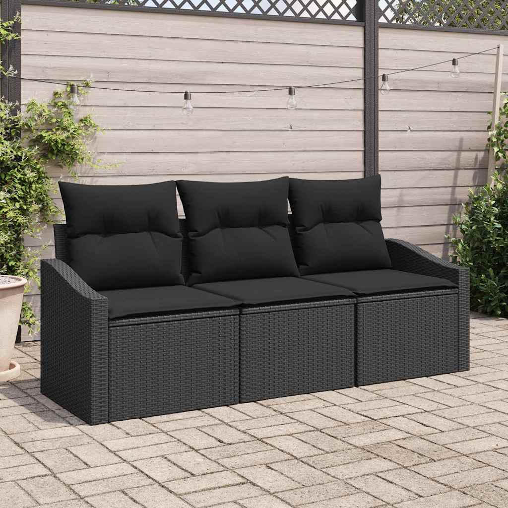 3-Teiliges Garten-Esszimmer-Set Mit Kissen In Aus Poly-Rattan
