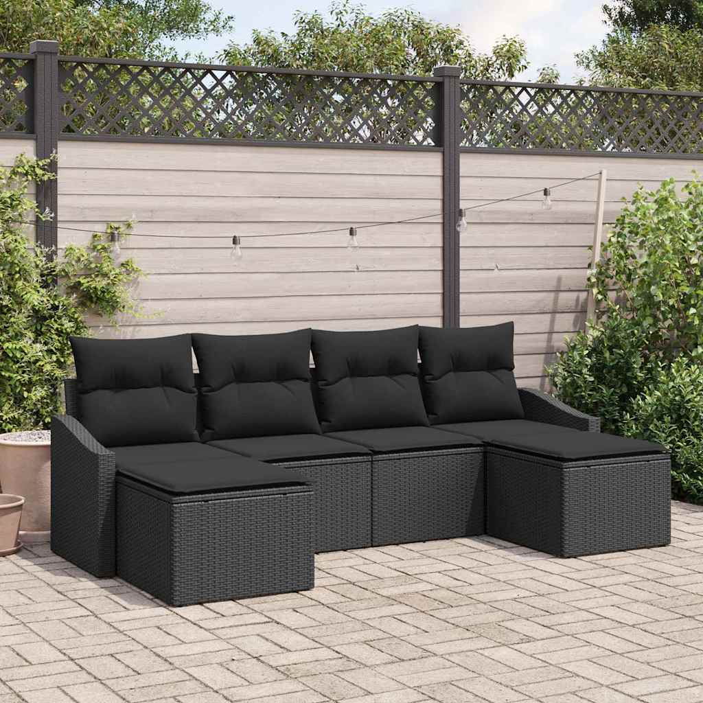6-Teiliges Garten-Esszimmer-Set Mit Kissen In Aus Poly Rattan